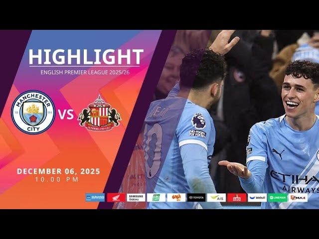 ไฮไลท์ฟุตบอล แมนฯ ซิตี้ 3-0 ซันเดอร์แลนด์