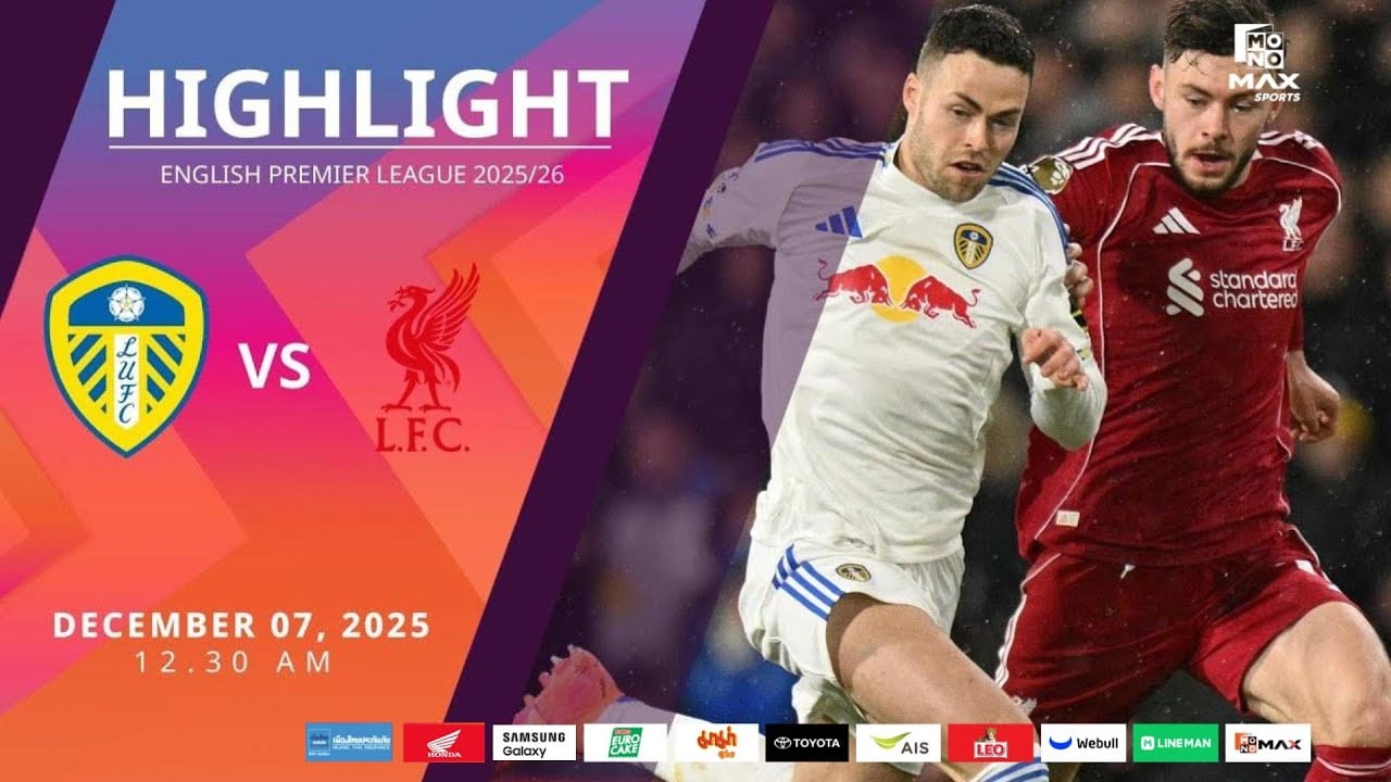 ไฮไลท์ฟุตบอล ลีดส์ ยูไนเต็ด 3-3 ลิเวอร์พูล